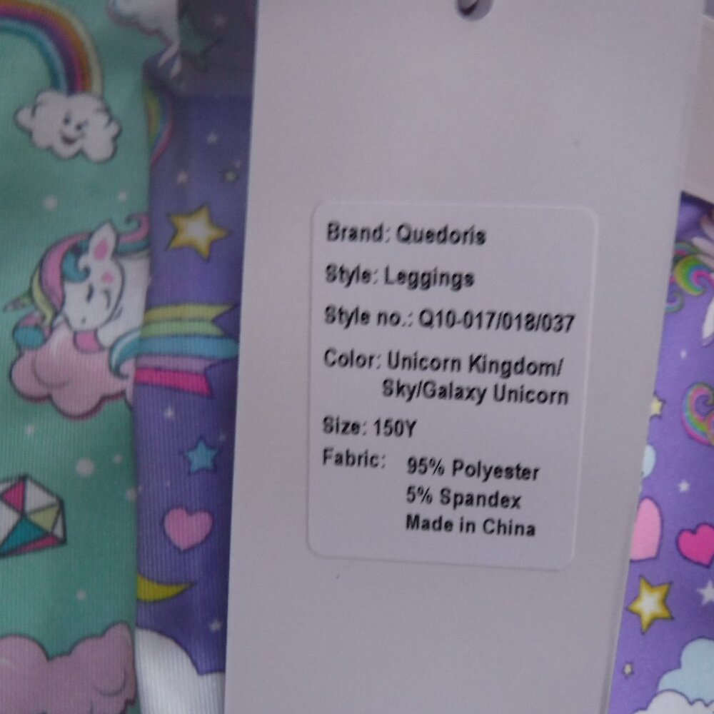 Quedoris Girls Unicorn Leggings Size 150 - Set of 3 NWT - Picture 13 of 13
